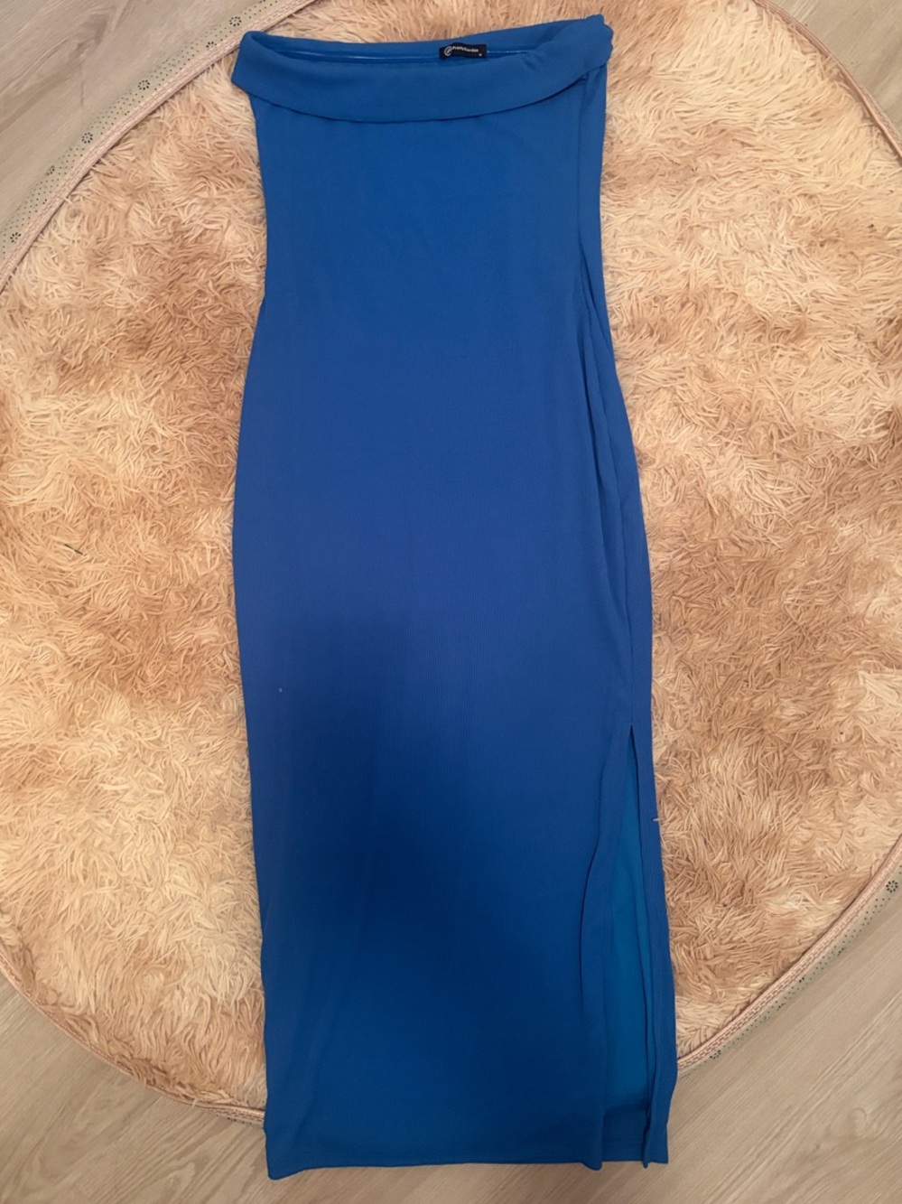 Blue Off-Shoulder Maxi Dress
